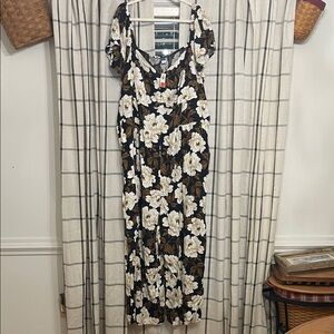 Floral Black and White Jumpsuit